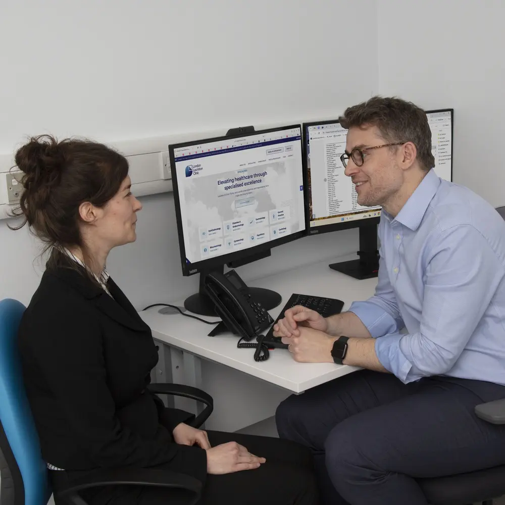 Doctor speaking to a patient